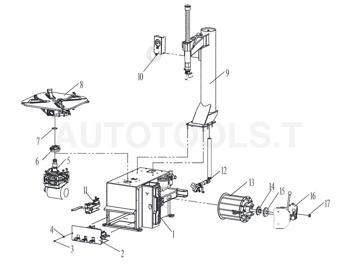 STD-104 tire changer assembly